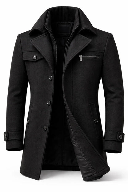 Men's Wool Blend Winter Overcoat