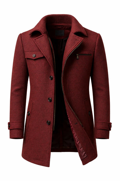 Men's Wool Blend Winter Overcoat