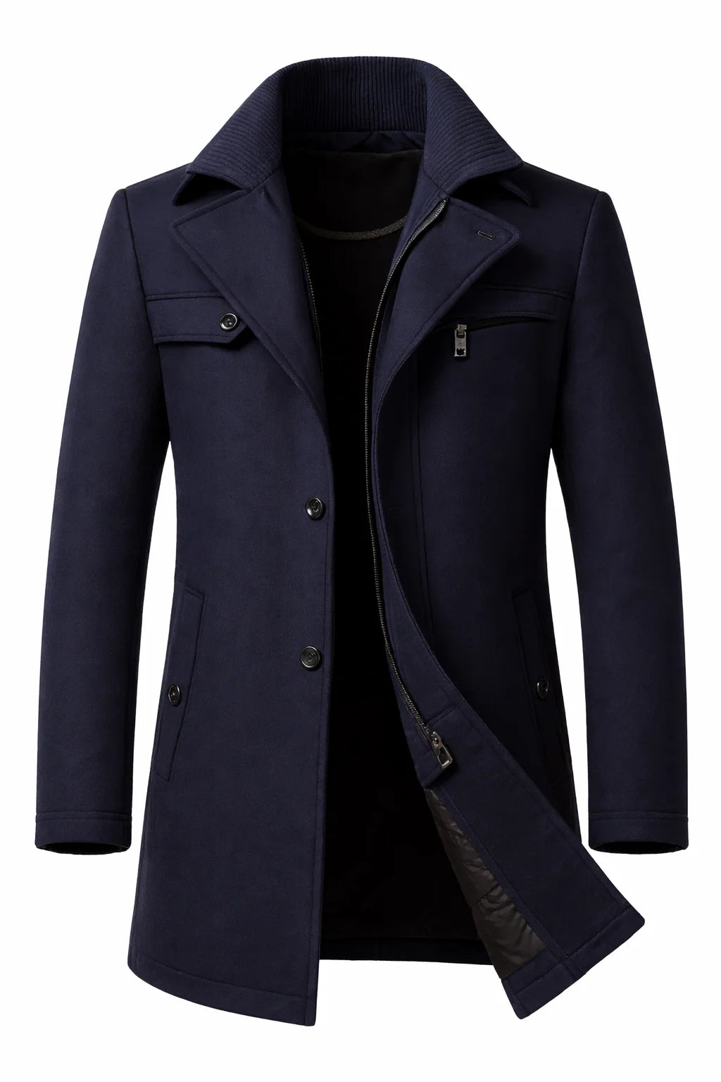 Men's Wool Blend Winter Overcoat
