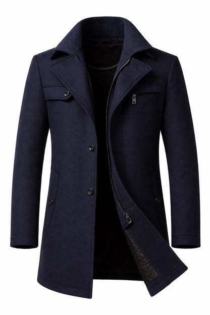 Men's Wool Blend Winter Overcoat