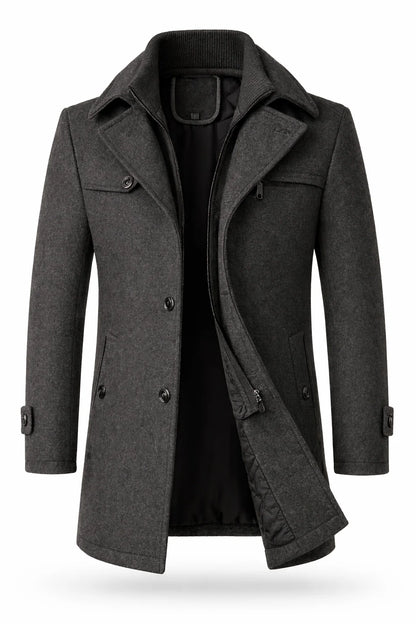 Men's Wool Blend Winter Overcoat