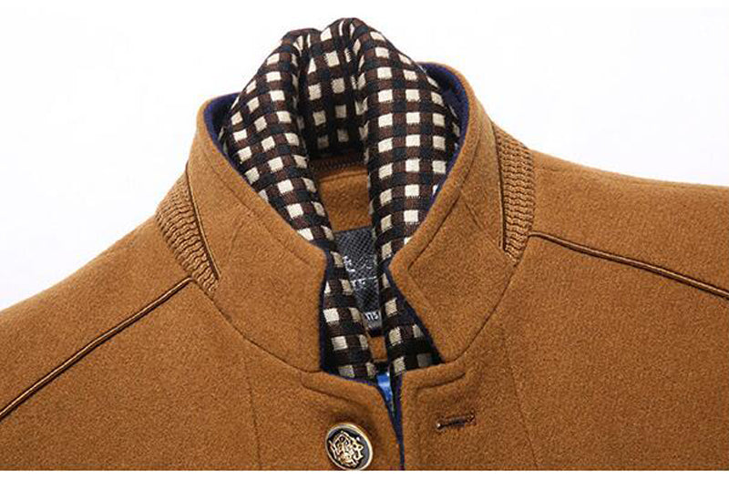 Men's Wool Detachable Shawl Coat
