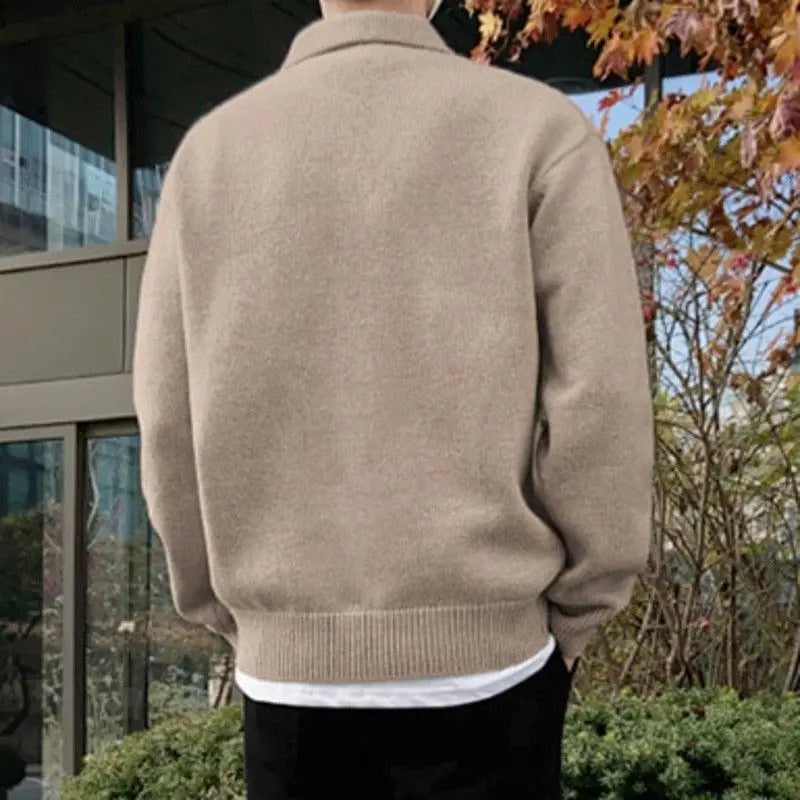 Men's Wool Half-Zip Sweater with Collar
