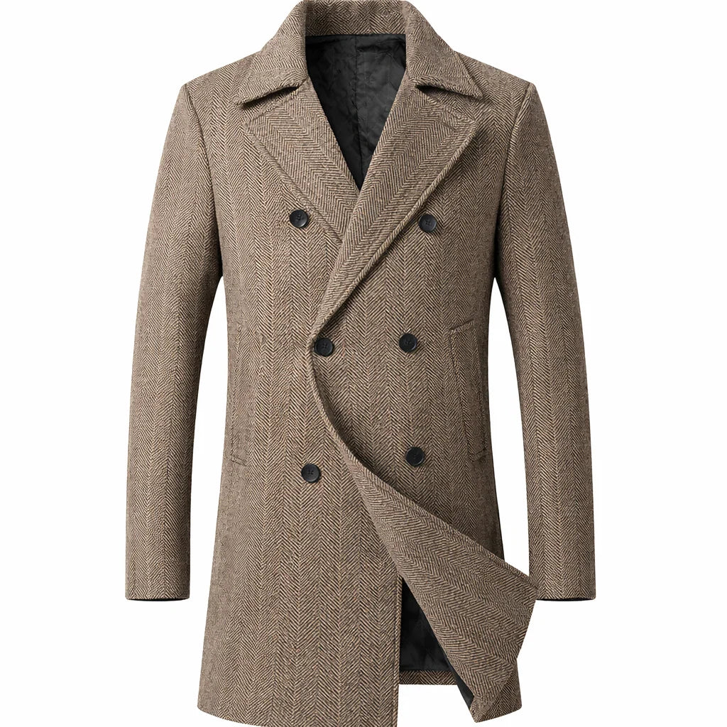 Men's Wool-Look Structured Overcoat