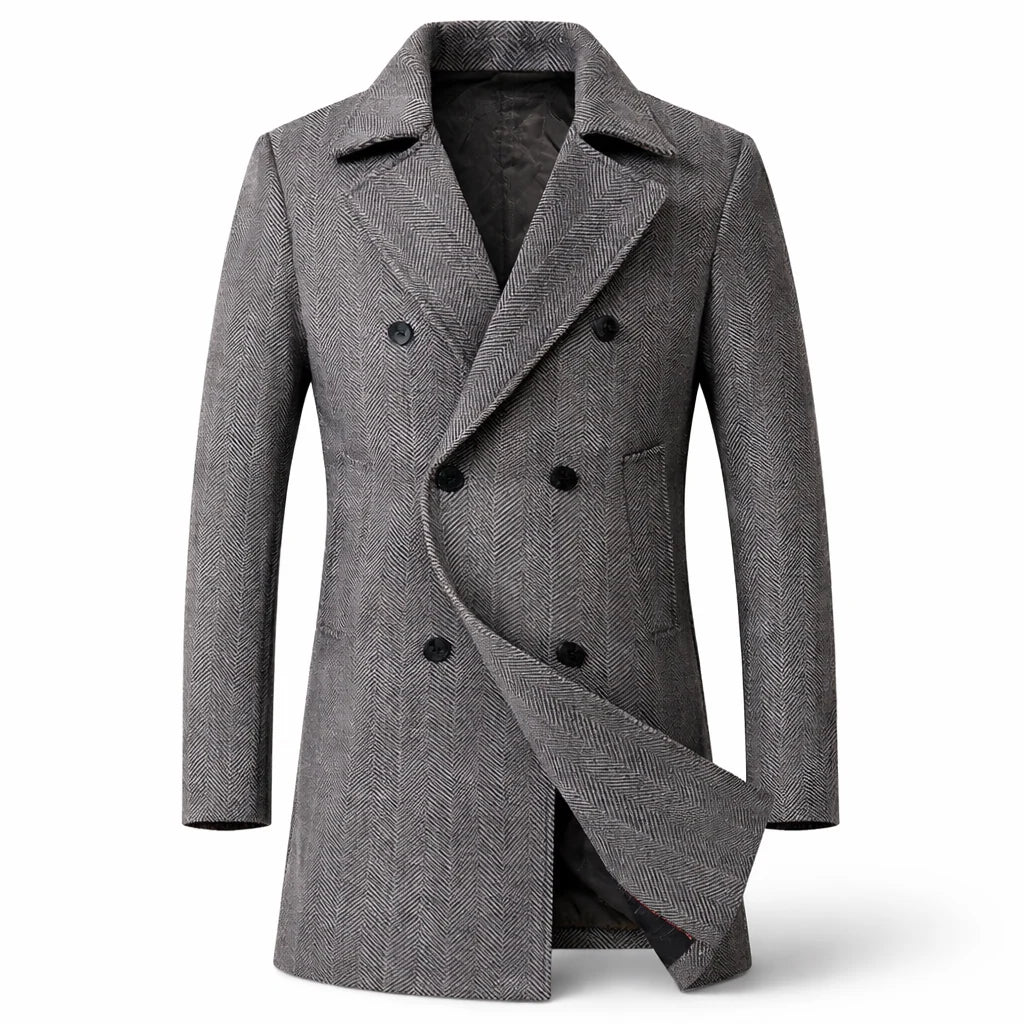 Men's Wool-Look Structured Overcoat