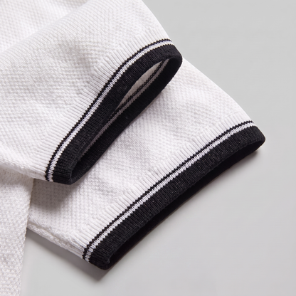 Men's Zip Polo Shirt with Contrast Details