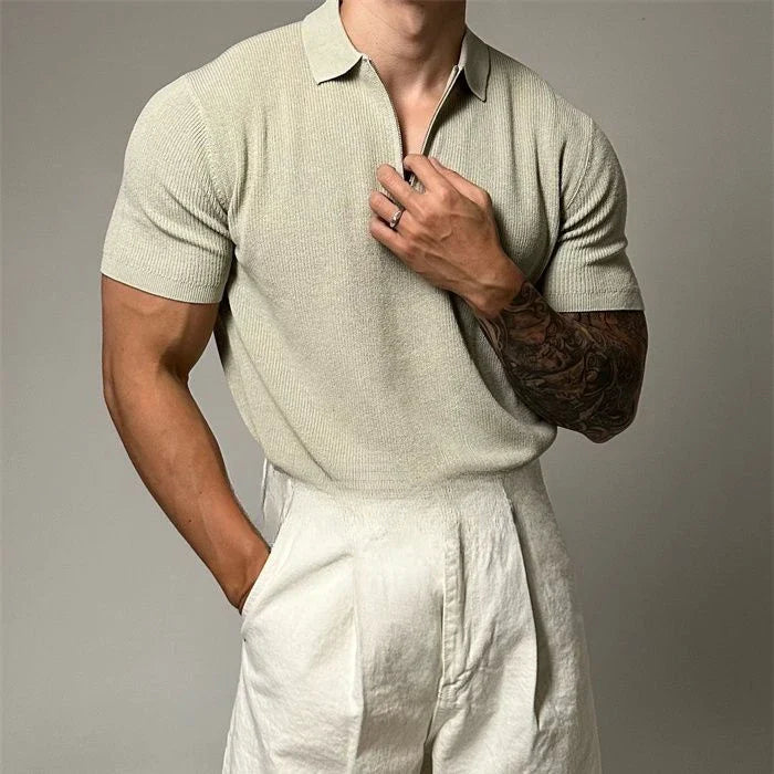 Men's Zip Summer Polo Shirt