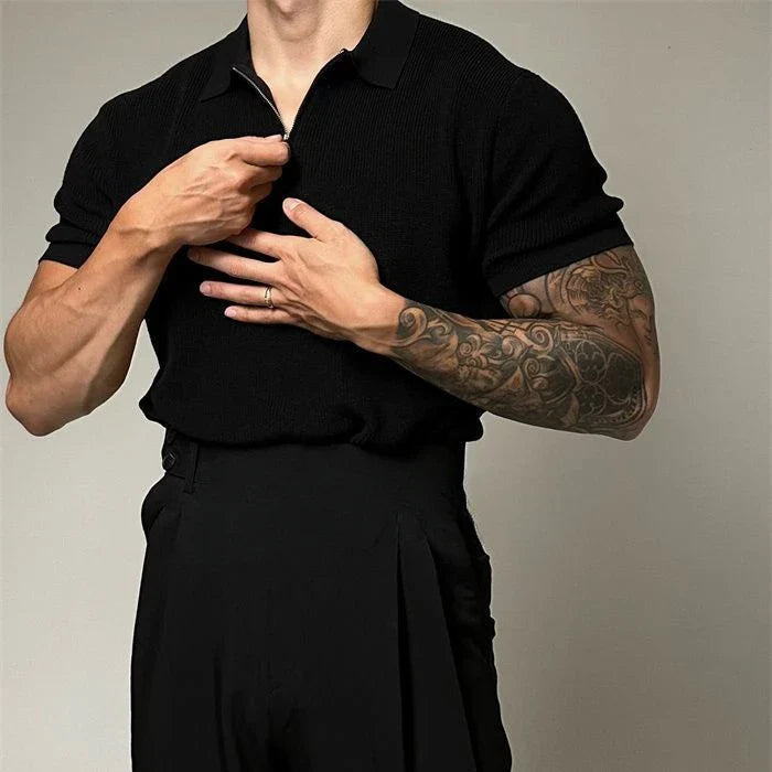 Men's Zip Summer Polo Shirt