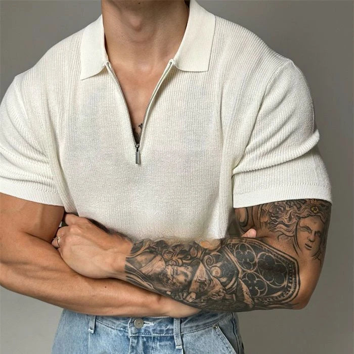 Men's Zip Summer Polo Shirt