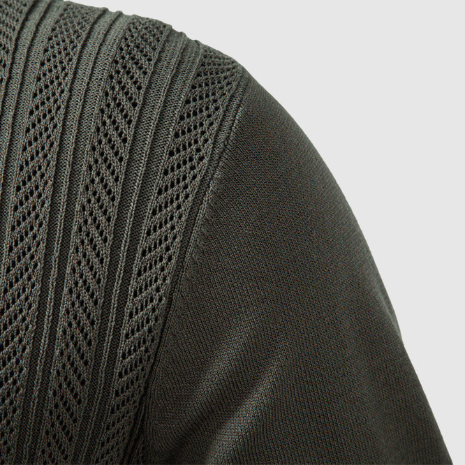 Men's Zip-Up Cable Knit Sweater