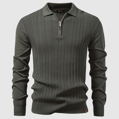 Men's Zip-Up Cable Knit Sweater