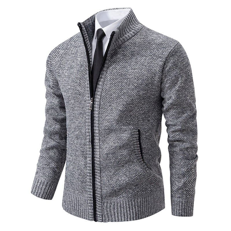 Men's Zip-Up Cardigan Lightweight Knit Sweater