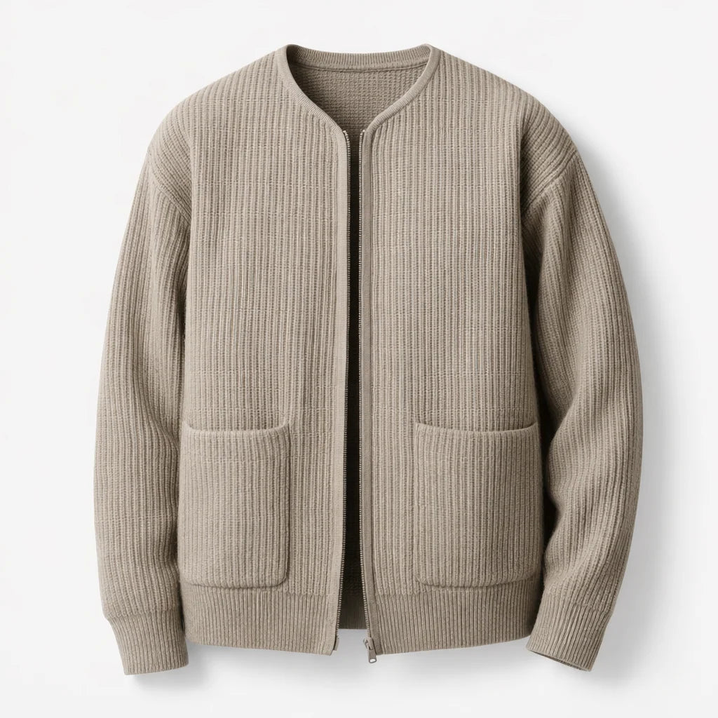 Men's Zip Up Cardigan - Relaxed Fit Layering Sweater