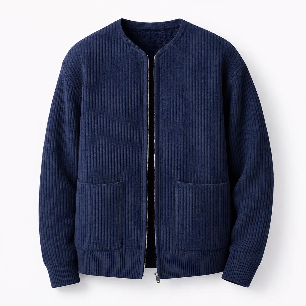Men's Zip Up Cardigan - Relaxed Fit Layering Sweater