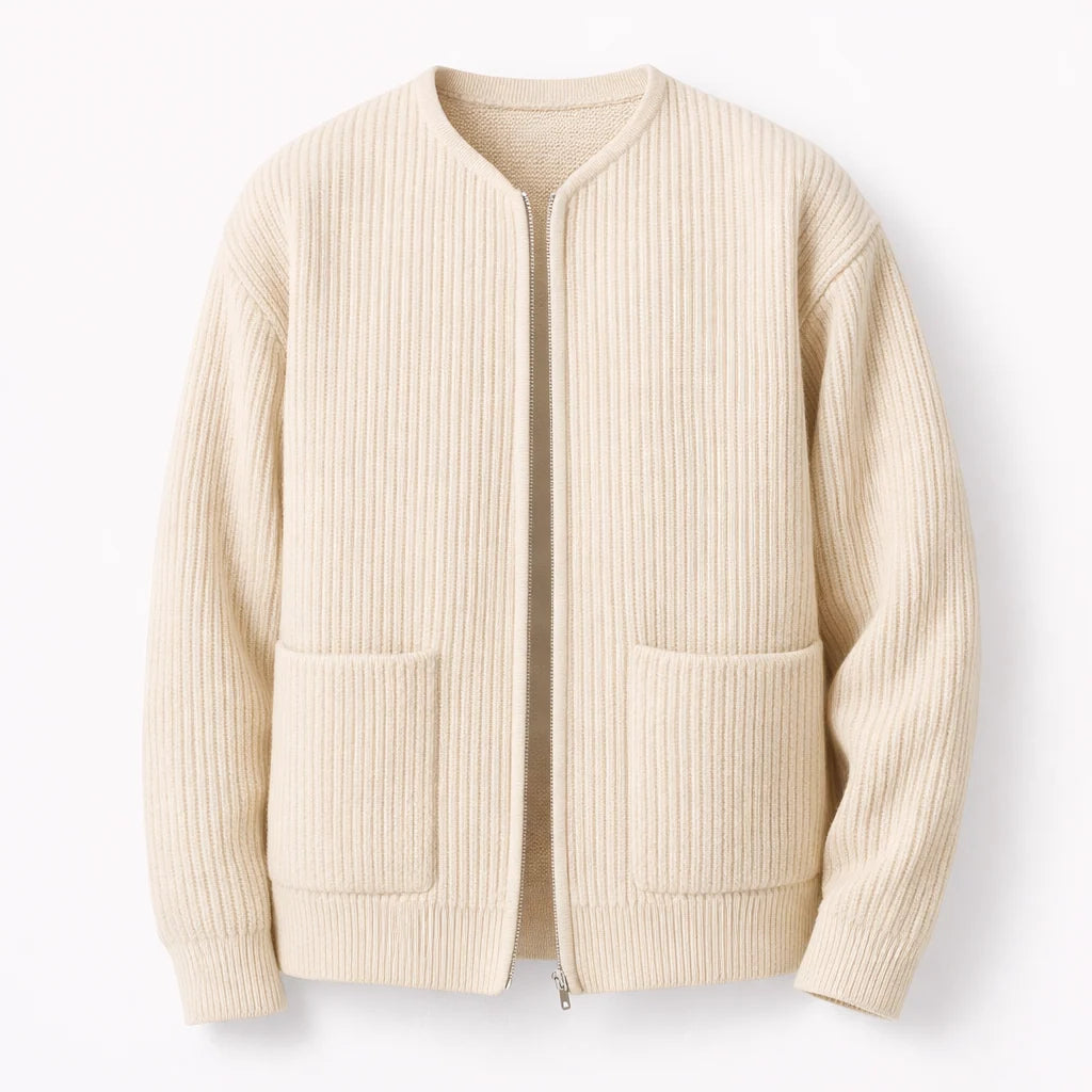 Men's Zip Up Cardigan - Relaxed Fit Layering Sweater