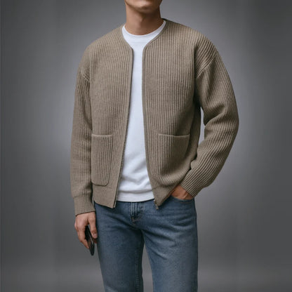 Men's Zip Up Cardigan - Relaxed Fit Layering Sweater