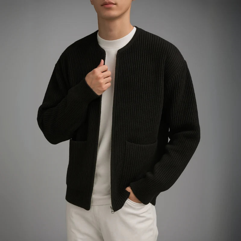 Men's Zip Up Cardigan - Relaxed Fit Layering Sweater