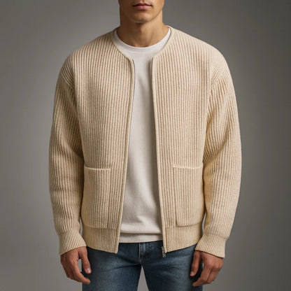 Men's Zip Up Cardigan - Relaxed Fit Layering Sweater