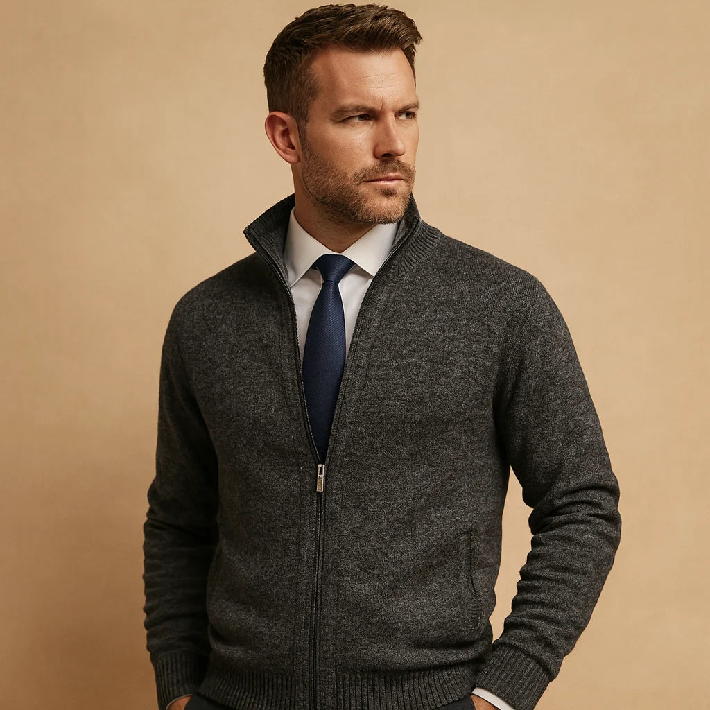 Men's Zip Up Cardigan for Casual and Sporty Wear