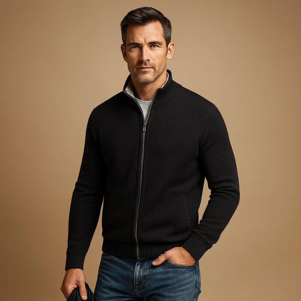 Men's Zip Up Cardigan for Casual and Sporty Wear