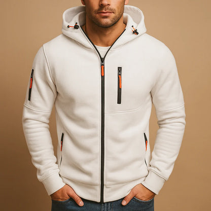 Men's Zip-Up Hoodie with Adjustable Hood