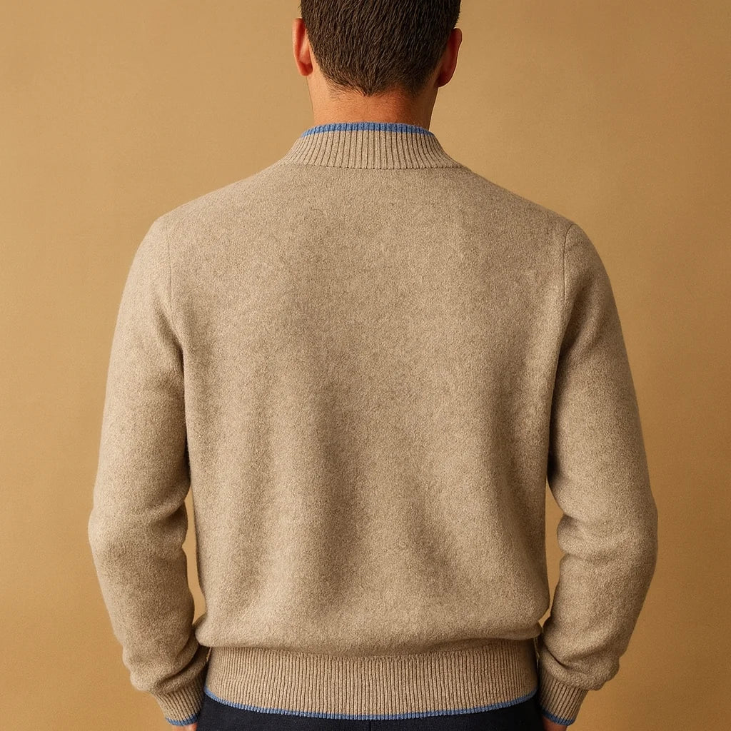 Men's Zip-Up Knit Collar Vest