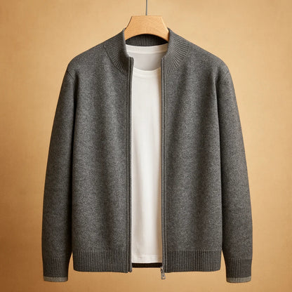 Men's Zip-Up Knit Collar Vest