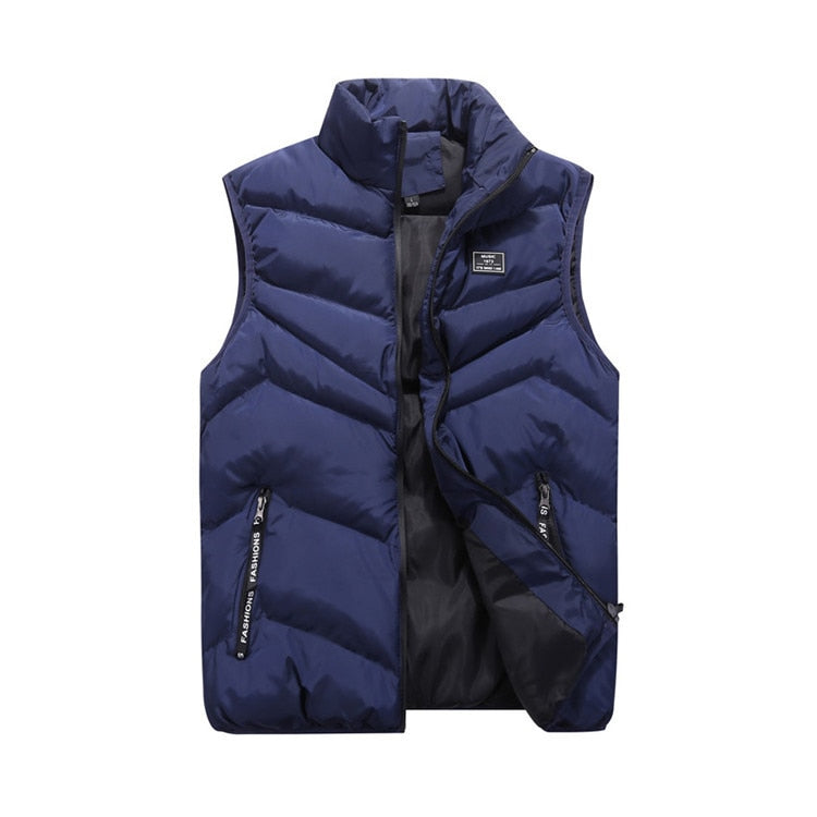 Men's Zip-Up Vest with Vertical Seams