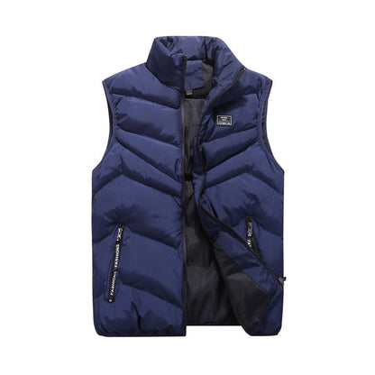 Men's Zip-Up Vest with Vertical Seams