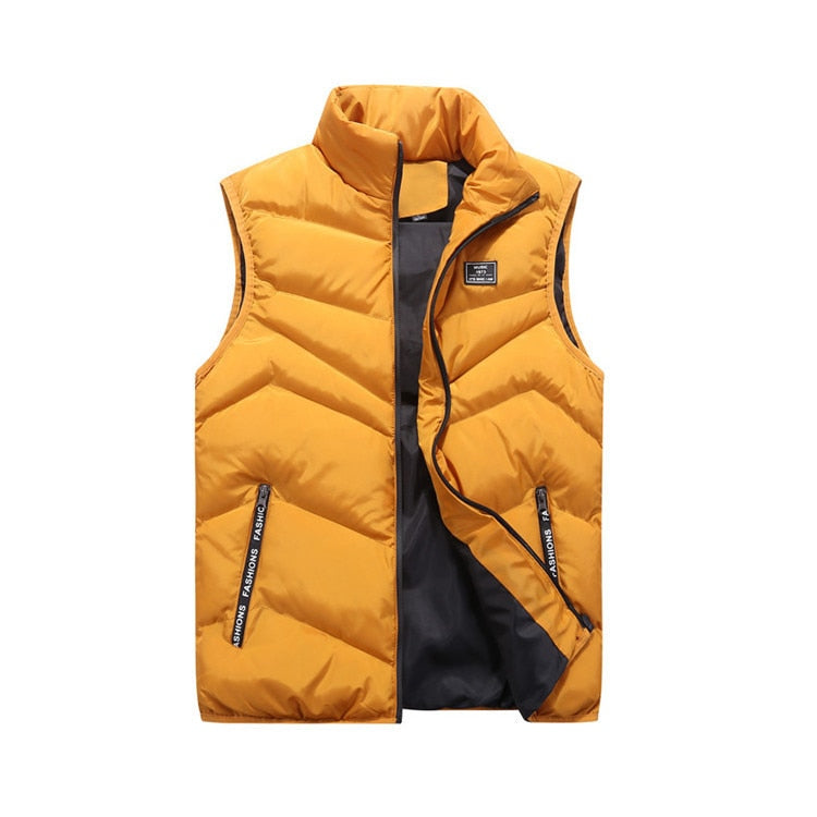 Men's Zip-Up Vest with Vertical Seams