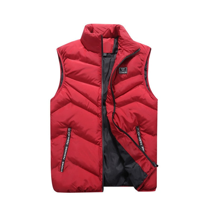 Men's Zip-Up Vest with Vertical Seams