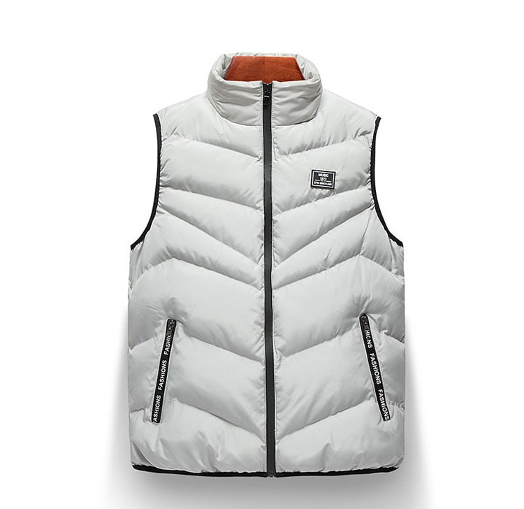 Men's Zip-Up Vest with Vertical Seams