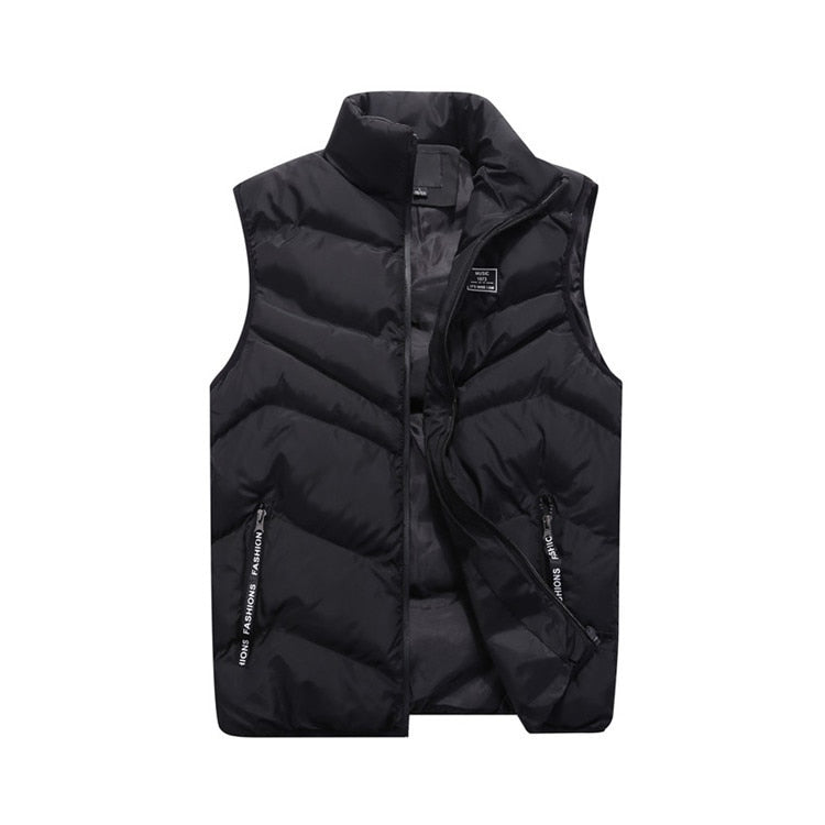 Men's Zip-Up Vest with Vertical Seams