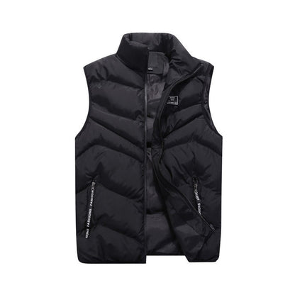 Men's Zip-Up Vest with Vertical Seams
