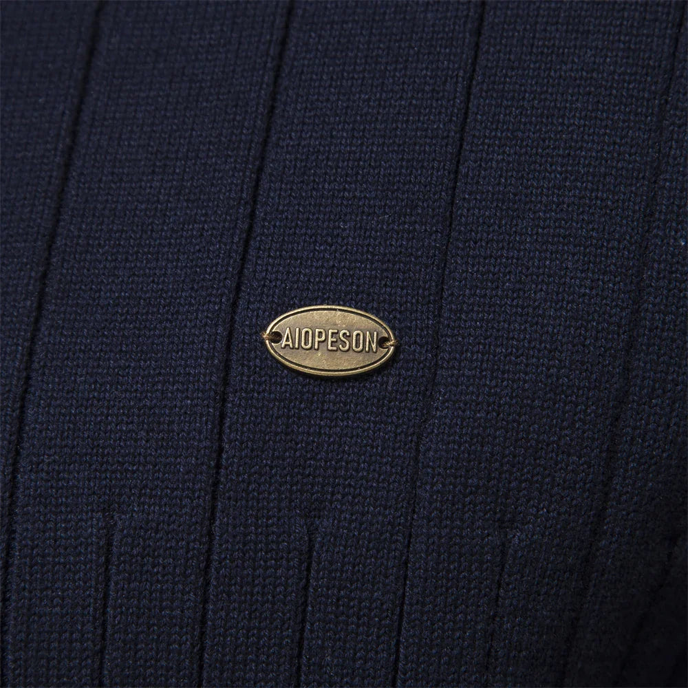 Men's Zipper Sweater with Stand-Up Collar