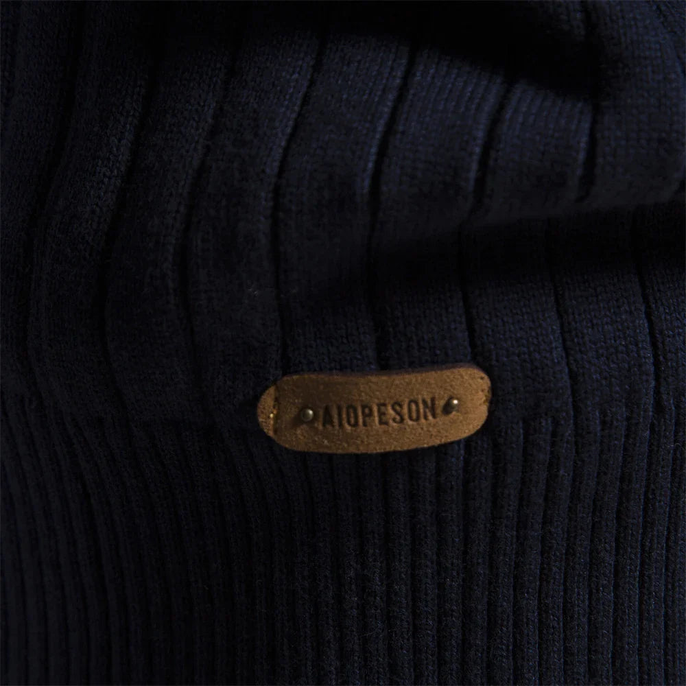 Men's Zipper Sweater with Stand-Up Collar