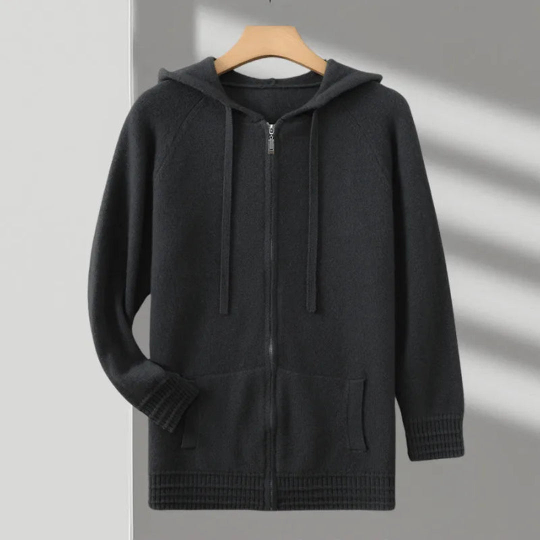 Men's Zippered Hoodie Sweatshirt for Casual Comfort
