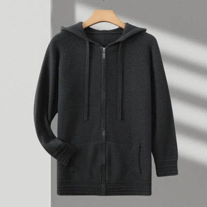 Men's Zippered Hoodie Sweatshirt for Casual Comfort