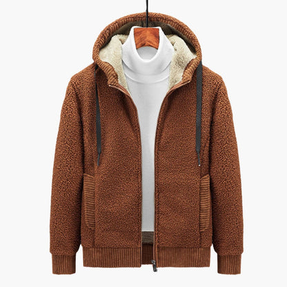 Men's Zippered Hoodie with Lined Hood for Comfort and Style