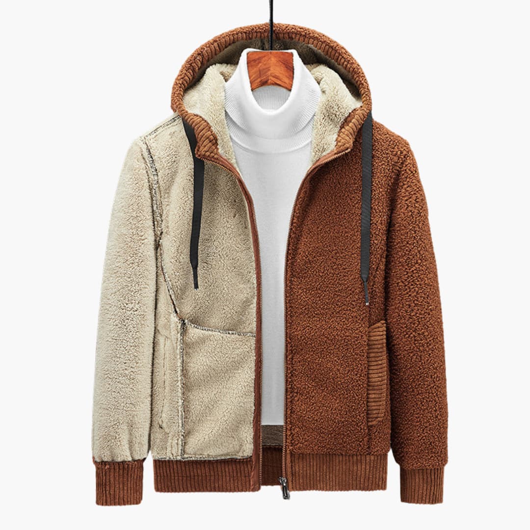 Men's Zippered Hoodie with Lined Hood for Comfort and Style