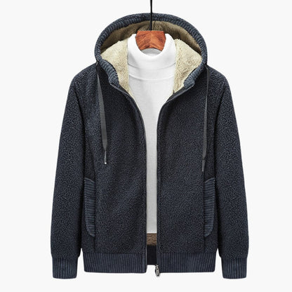 Men's Zippered Hoodie with Lined Hood for Comfort and Style