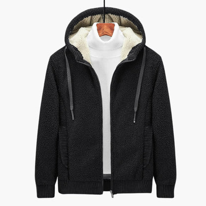 Men's Zippered Hoodie with Lined Hood for Comfort and Style