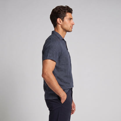 Men's Polo Shirt with Open Collar and Chest Pocket