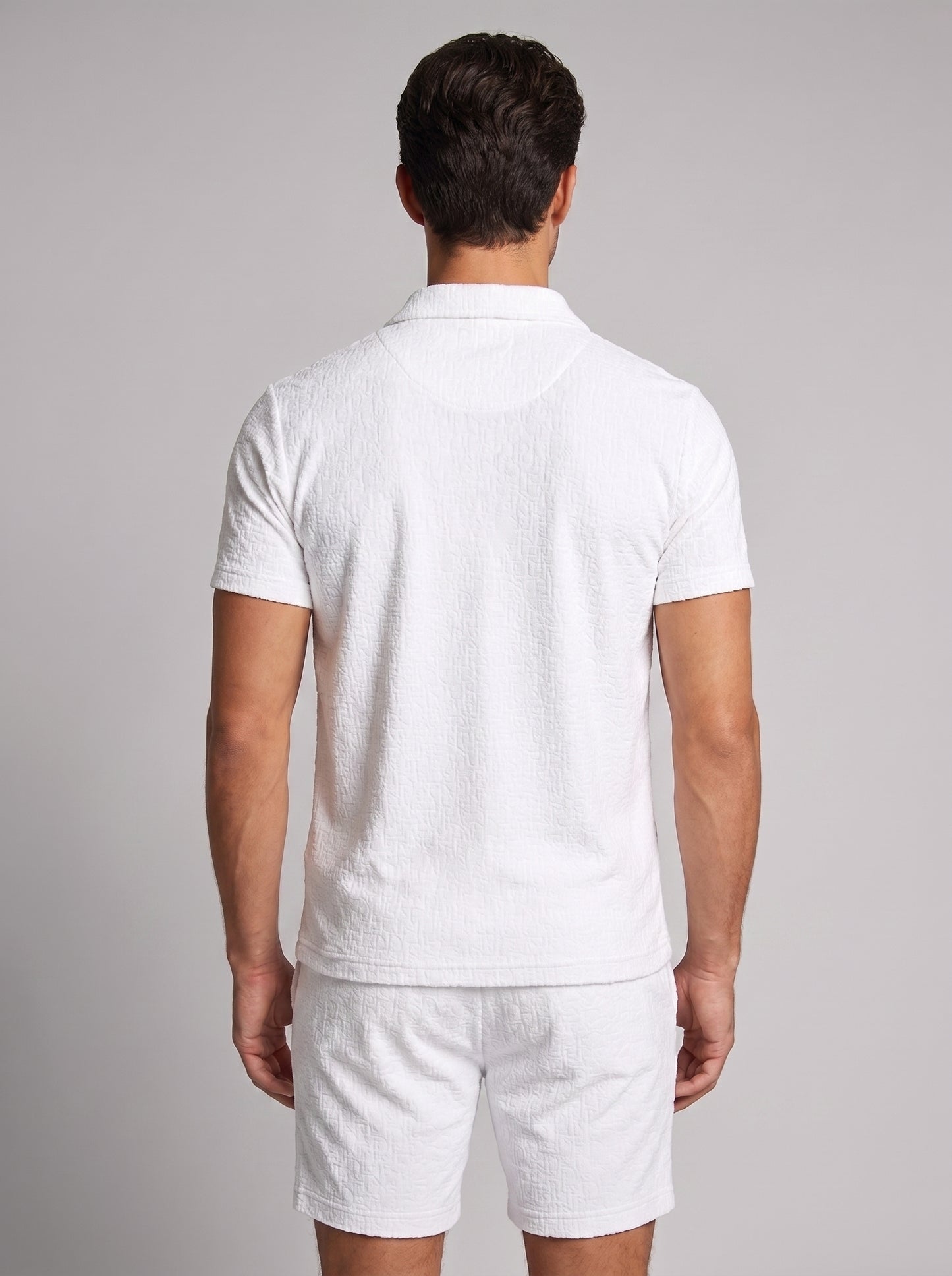 Men's Jacquard Shirt and Shorts Summer Set