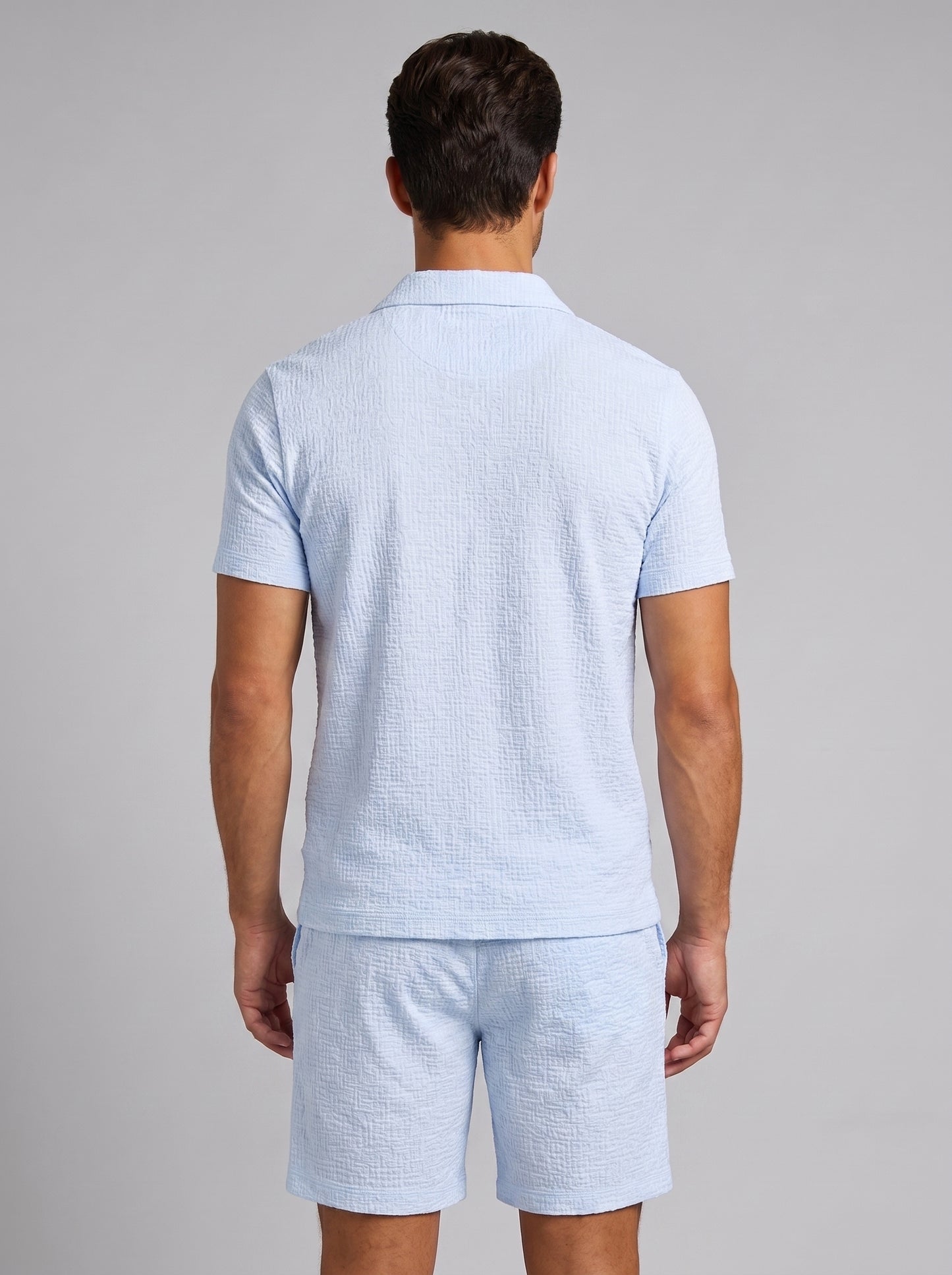 Men's Jacquard Shirt and Shorts Summer Set