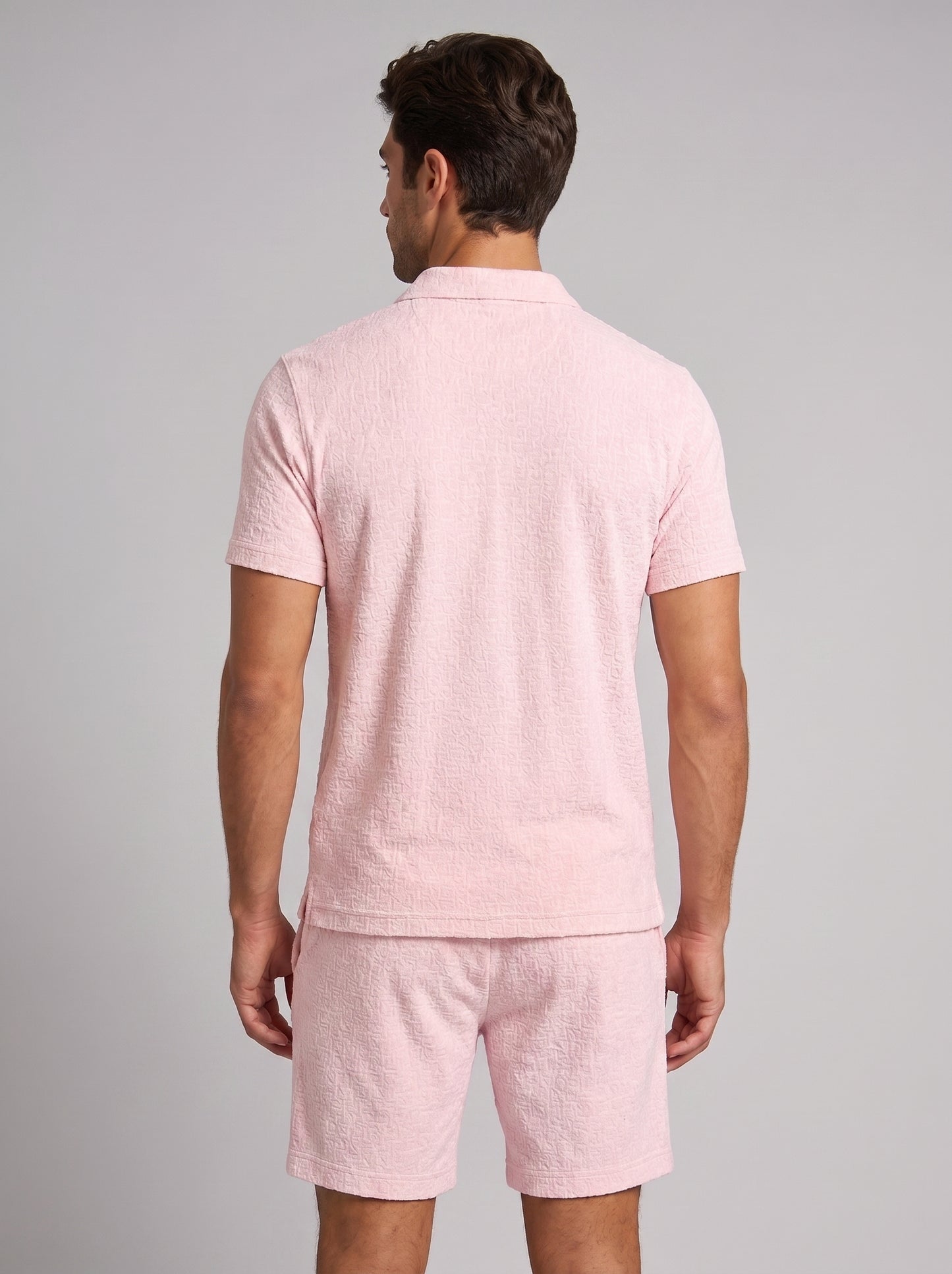 Men's Jacquard Shirt and Shorts Summer Set