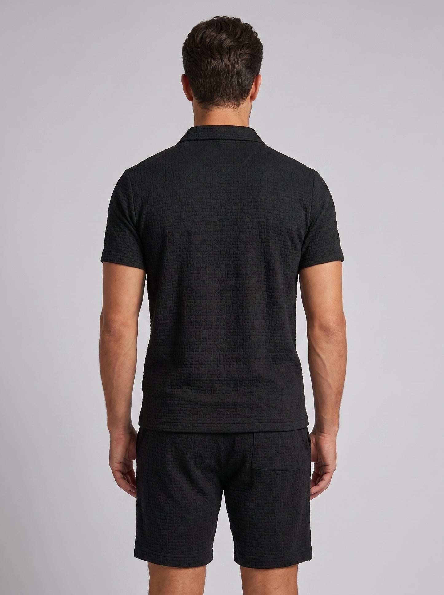 Men's Jacquard Shirt and Shorts Summer Set