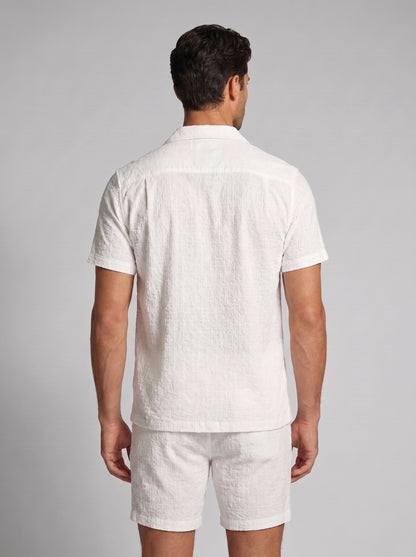 Men's Linen Short Sleeve Shirt and Shorts Set