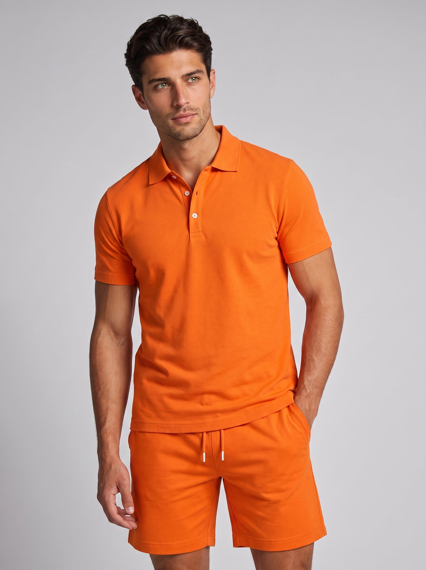 Men's Lightweight Summer Sports Polo and Shorts Set