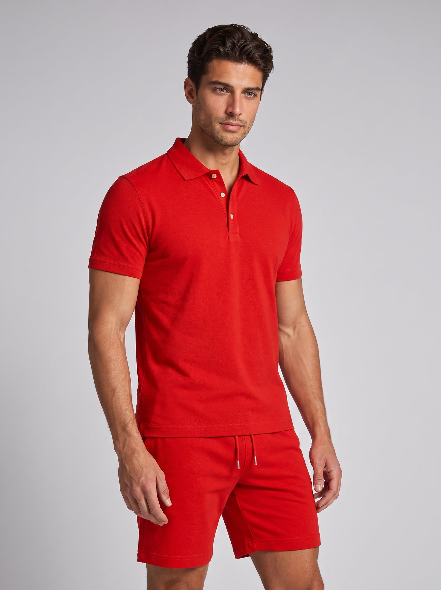 Men's Lightweight Summer Sports Polo and Shorts Set